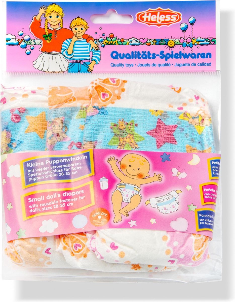 Doll diapers - 6 pieces, 28-35 cm