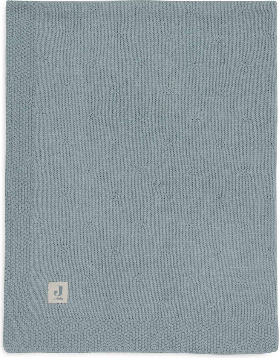 Jollein - coperta per lettino 100x150 cm - coperta per bebè - morbida maglia verde mare