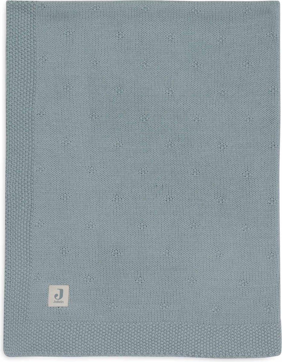 Jollein - coperta per lettino 75x100 cm - coperta per lettino, coperta per lettino, coperta per bambini - accogliente maglia verde mare