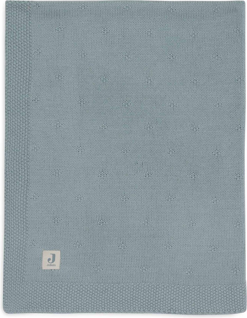 Jollein - coperta per lettino 75x100 cm - coperta per lettino, coperta per lettino, coperta per bambini - accogliente maglia verde mare