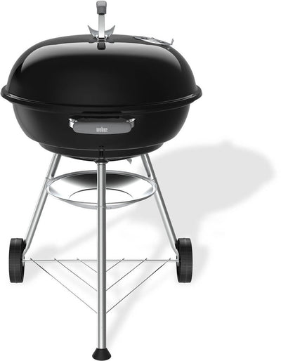 Bollitore compatto Weber - griglia ø 57 cm - barbecue a carbonella - nero - vassoio raccogli cenere - 2 ruote durevoli e resistenti agli agenti atmosferici - pratico gancio per il coperchio - resistente ai graffi e alla ruggine