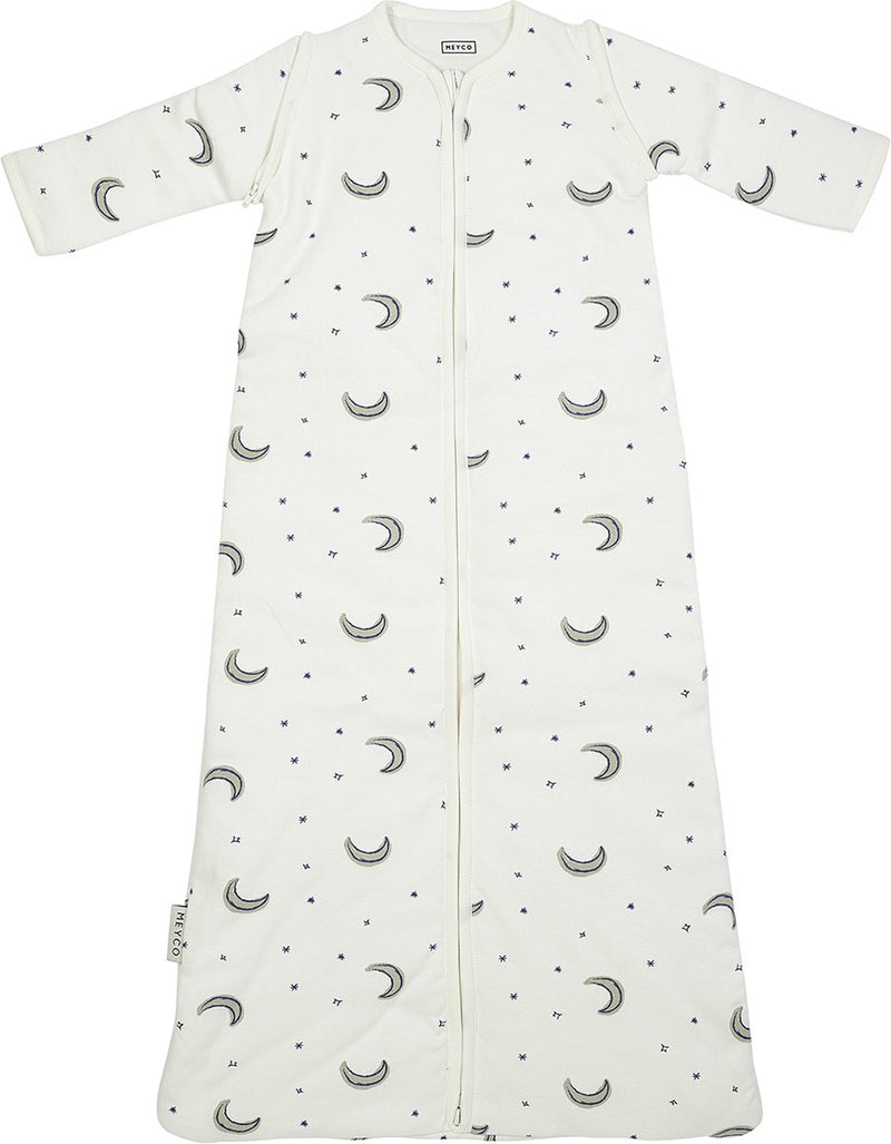 Meyco saco de dormir para bebé luna de invierno - mangas con cremallera - índigo - 90 cm - saco de dormir de invierno