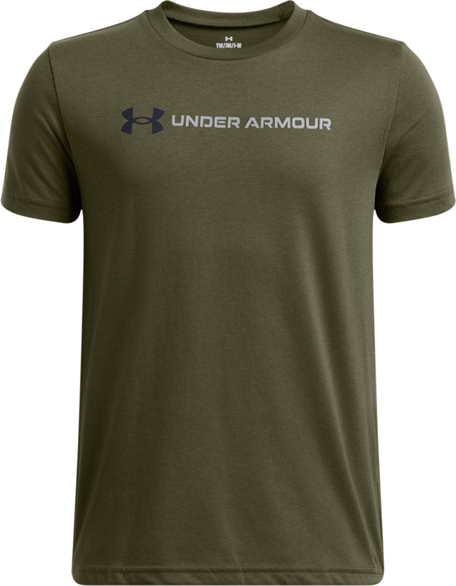 Maglietta sportiva unisex Under Armour ua b logo wordmark ss - verde - nera