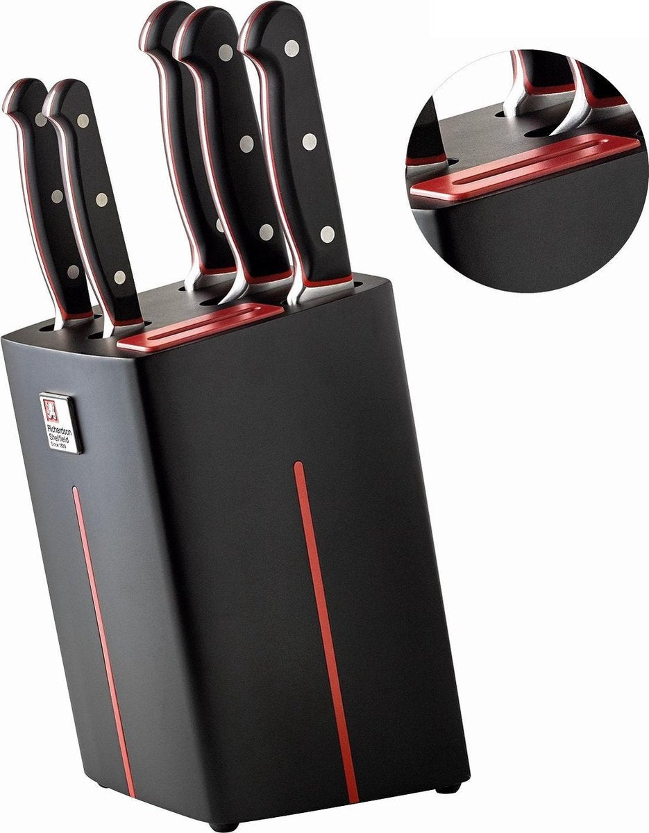 Richardson Sheffield - set di coltelli veloci - incluso ceppo portacoltelli - 5 pezzi - con affilatore integrato