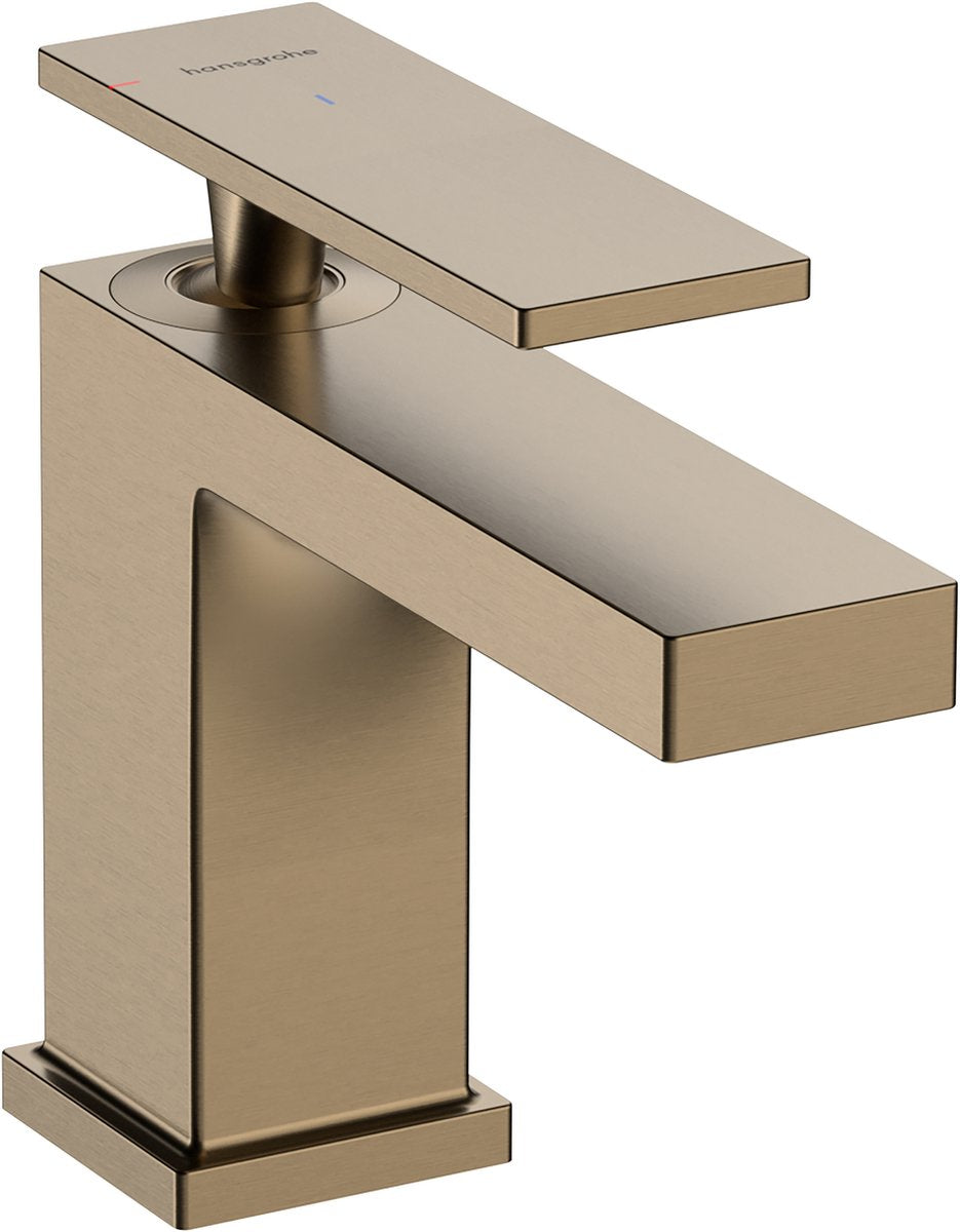 Hansgrohe tecturis e - wastafelkraan - ééngreeps bediening - coolstart energiebesparend - met trekwaste - 80mm maat - brushed bronze