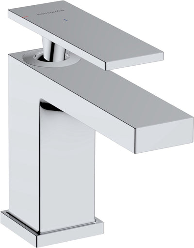 Hansgrohe tecturis e - wastafelkraan - ééngreeps bediening - coolstart energiebesparend - met trekwaste - 80mm maat - chroom