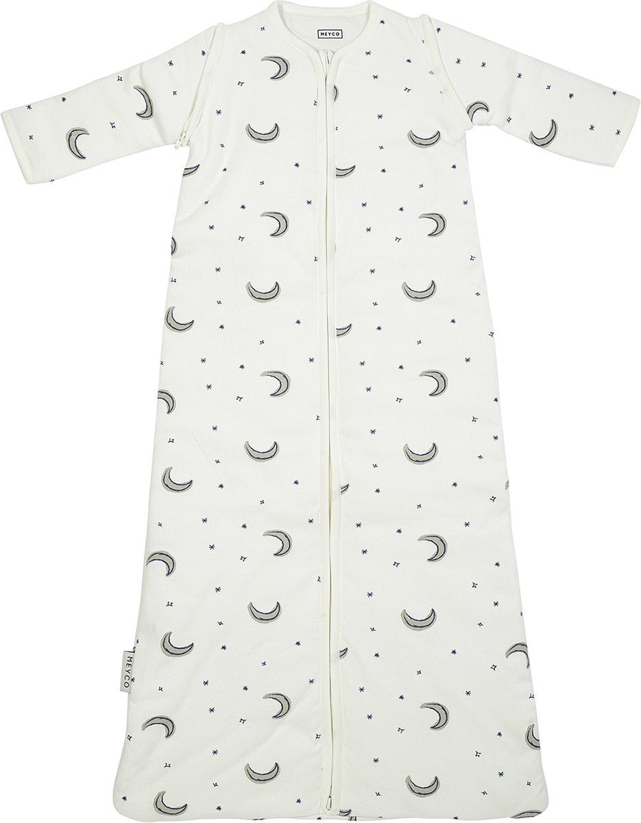 Meyco saco de dormir para bebé luna de invierno - mangas con cremallera - índigo - 70 cm - saco de dormir de invierno