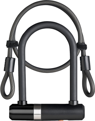Axa newton mini beugelslot – 14 mm gehard staal – 15 cm beugellengte – inclusief 100 cm kabel – met framehouder – zwart