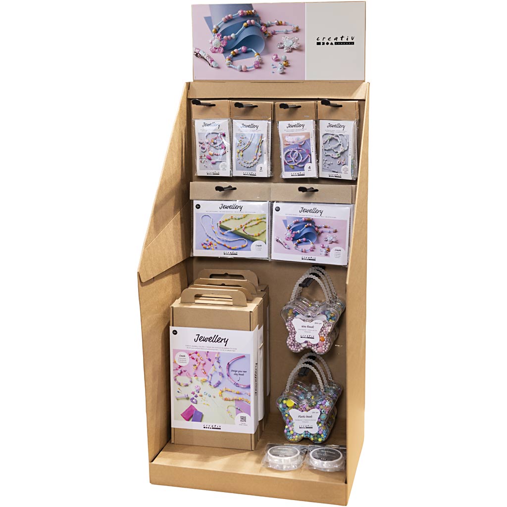 Grande espositore da tavolo Creativ Company, gioielli, bambini, h: 834 mm, p: 322 mm, l: 416 mm, 54 unità. 1 pezzo