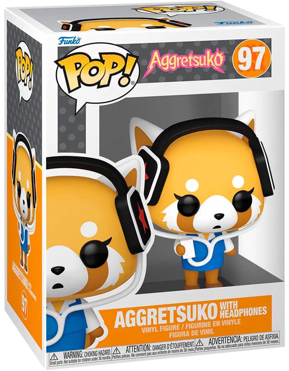 Funkopop! animazione: aggretsuko - aggretsuko con le cuffie #97