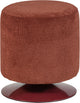 Puf Woood islen con base giratoria - bouclé - rojo burdeos - 47x39x39
