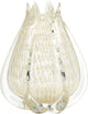 Woood crown vaas - glas - off white wit - 24x18x18 cm