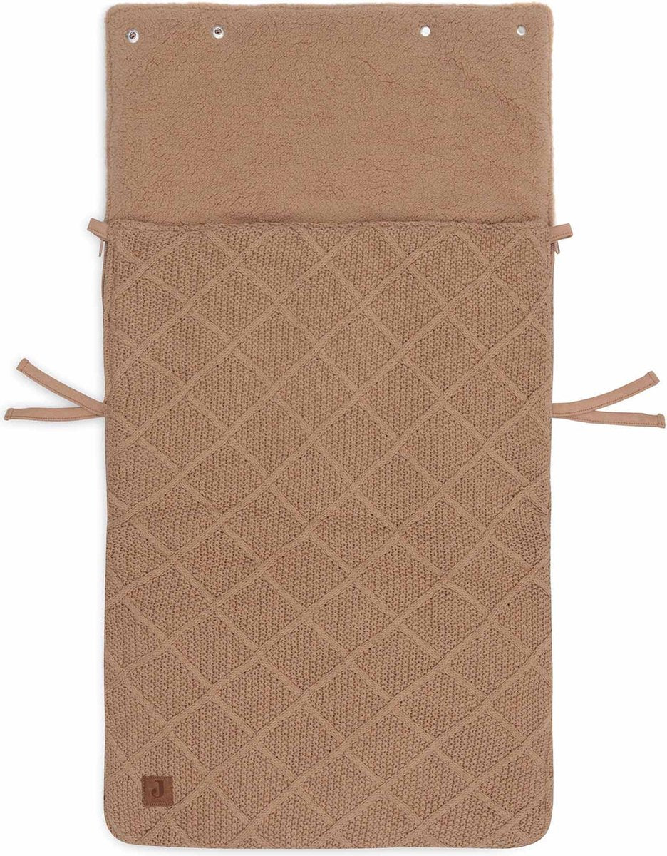 Jollein - baby footmuff group 0+ 3 5 points - check knit biscuit