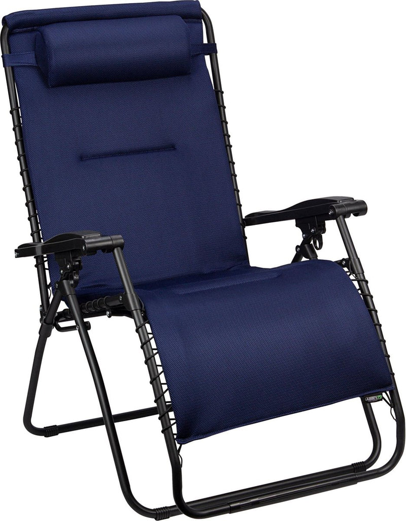 Sedia da campeggio Abbey Camp - sedia da giardino - rete 3D foderata - blu navy