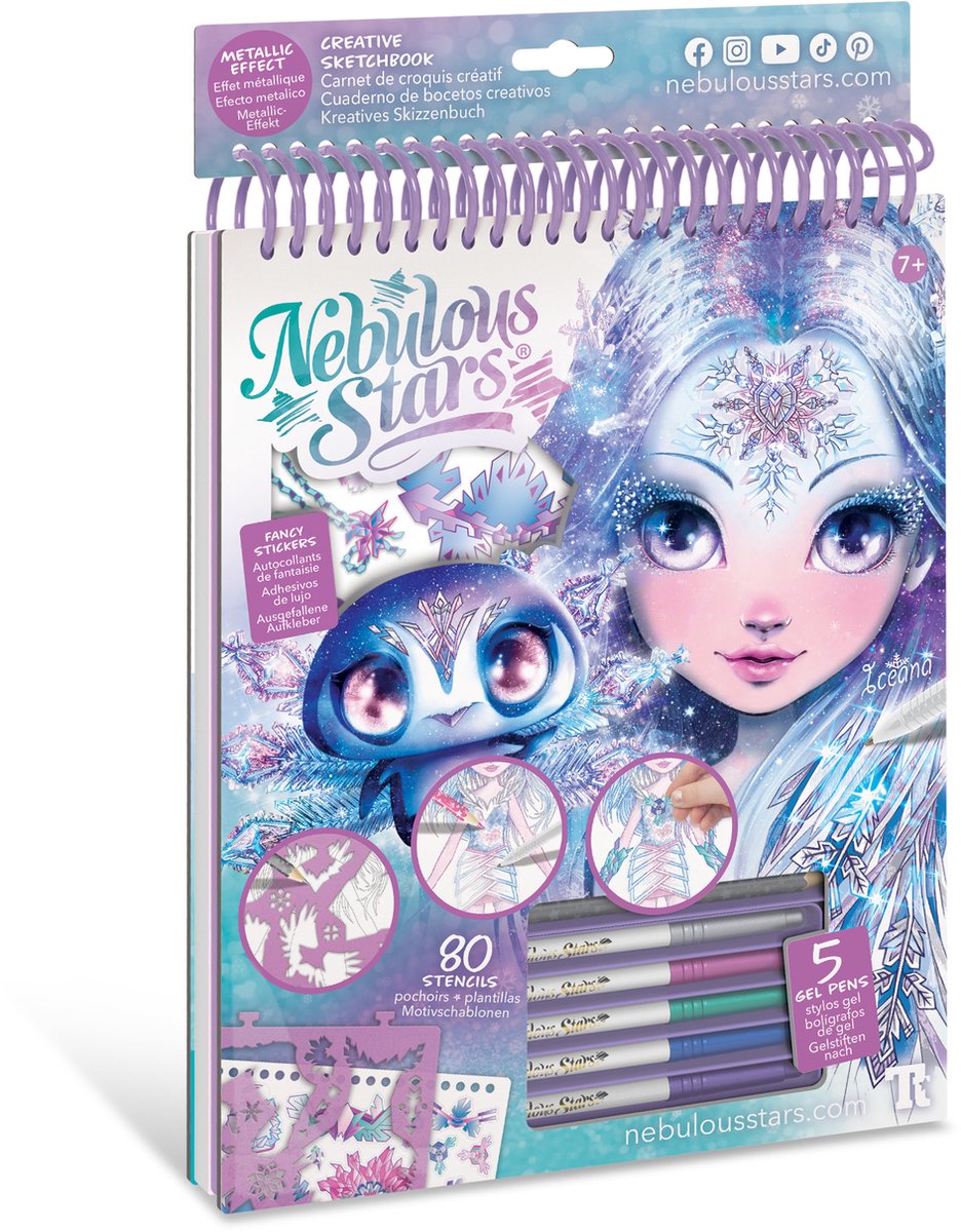 Nebulous stars - creatief schetsboek ijs en glitter met gelpennen - tekenen en kleuren