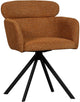 Woood draaibare eetkamerstoel fenne - polyester - ginger - 80x58x60