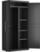 Keter Detroit XL storage cupboard - 2 doors - 4 shelves including 2 adjustable - L 89 x D 54 x H 182 cm - black