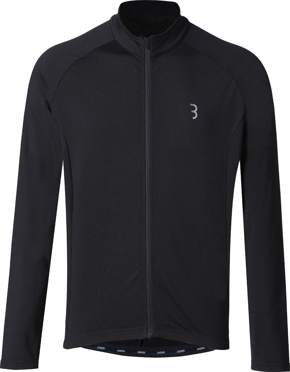Maglia da ciclismo a maniche lunghe Bbb Cycling Transition da uomo e da donna - 10-15 °C - Maglia da mtb e da ciclismo con 3 tasche posteriori - Nera