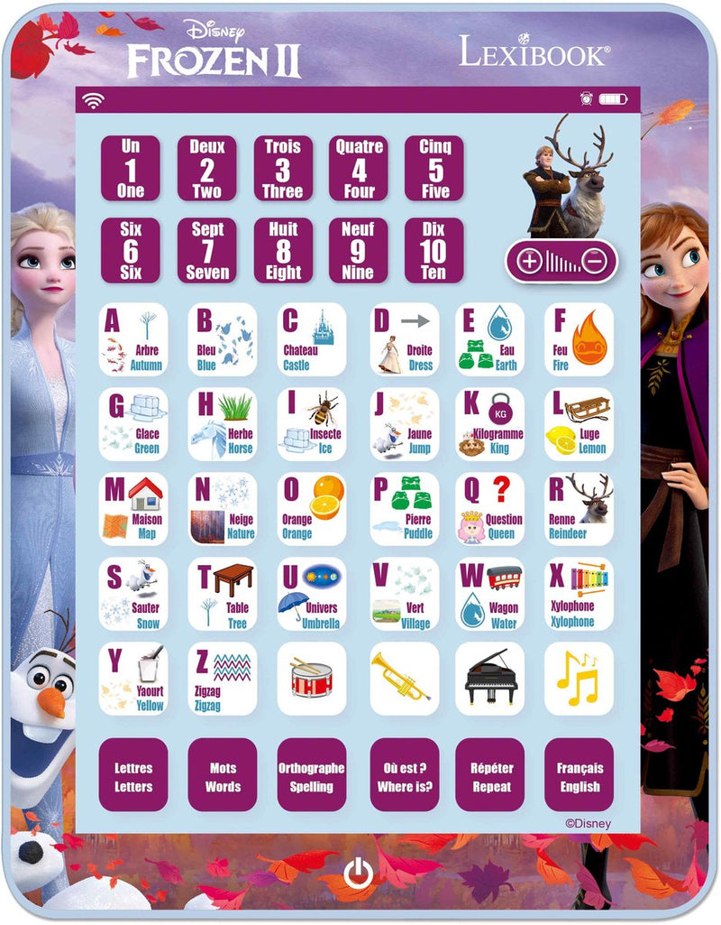 Lexibook tablette éducative bilingue la reine des neiges en francés y en inglés