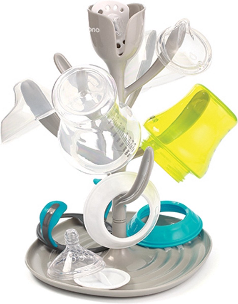 Babyono Asciuga biberon baby ono tulip - stendibiancheria per biberon e ciucci - senza BPA - grigio