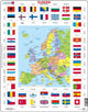 Selecta Larsen map Europe with flags, 70th.