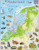 SelectA Larsen Pluzzle Map Nederland - Geografico con animali, 68 °.
