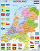 SelectA Larsen Pluzzle Map Nederland con province e bandiere, 48 °.