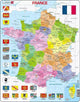 Larsen france carte politique – puzzle – france – régions et départements – puzzle éducatif pour enfants – 70 pieces – fabriqué en norvège – pieces extra épaisses de 2.5 mm – plateau with bord fixe