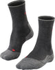 Falke tk2 explore wool silk medium padding wol functioneel materiaal wandelsokken dames grijs - maat 35-36