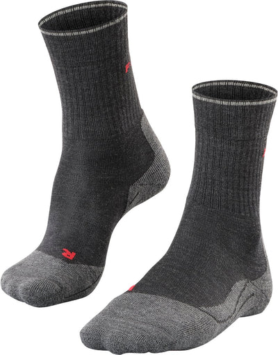 Falke tk2 explore wool silk medium padding wol functioneel materiaal wandelsokken dames grijs - maat 41-42
