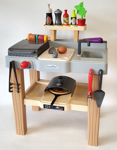 Cucina estiva Ecoiffier con barbecue e forno per pizza, 27dlg.