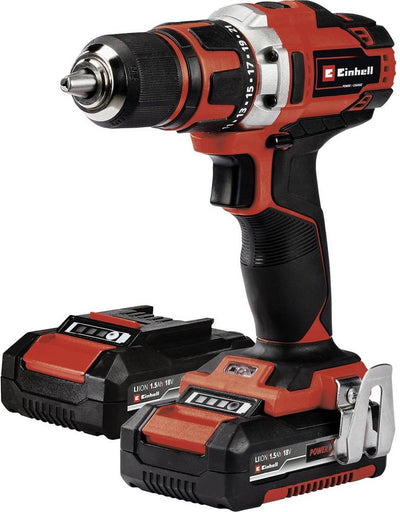 Taladro atornillador inalámbrico Einhell te-cd 18 40-1 li kit - power x-change - 18 v li-ion - 40 nm - 0-400 0-1.500 rpm - incl. 2 baterías de 1,5 Ah, cargador y estuche de transporte