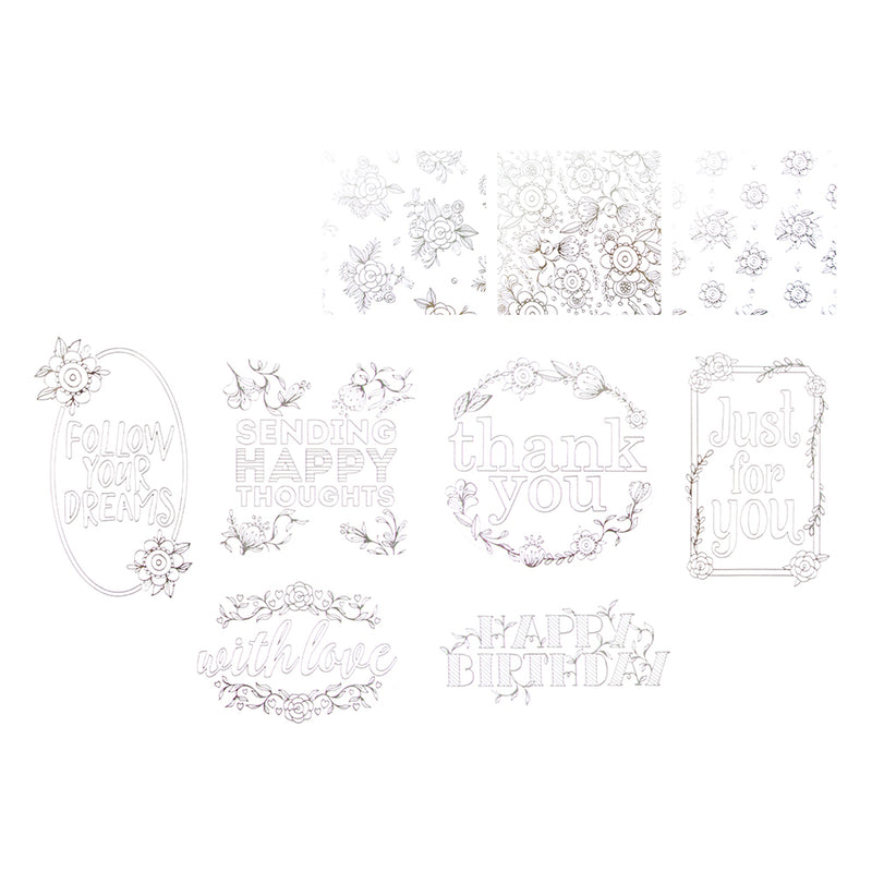 Craft perfect by tonic studios craft perfect • foiled card blanks delicate floral set