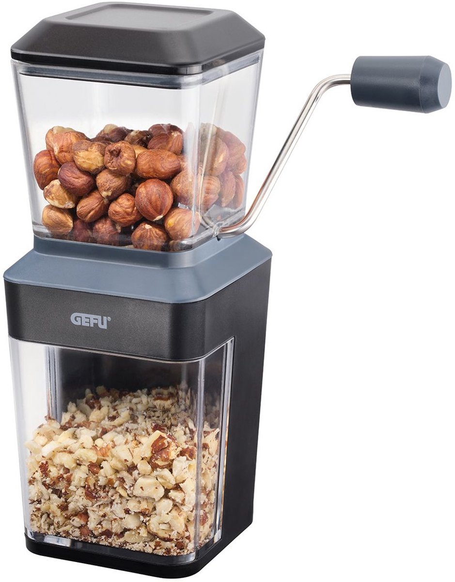 Gefu trito notenmolen – handmatige hakmolen voor noten, chocolade en koekjes – met opvanglade – rvs