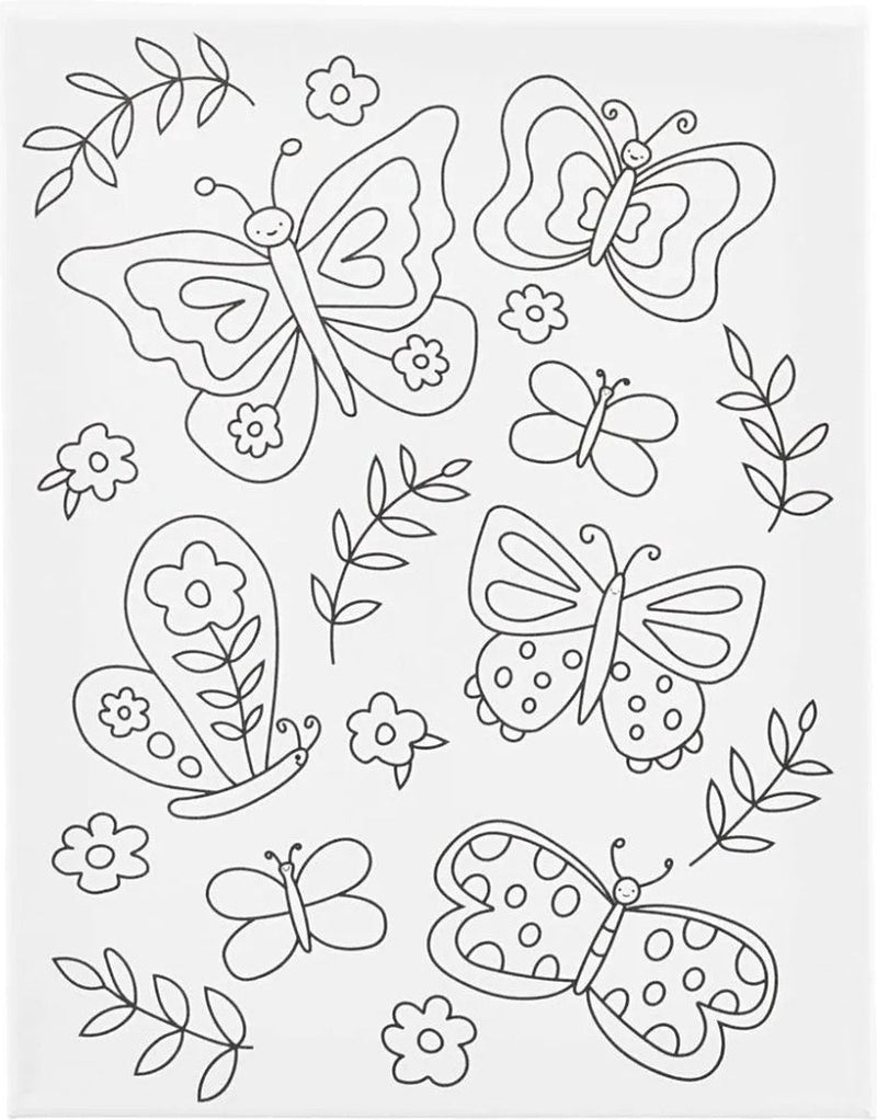 Creativ company schildercanvas met print vlinders - 24x30cm