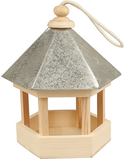 Mangiatoia per uccelli Creativ Company con tetto in zinco, dimensioni 22x18x16,5 cm, 1 pezzo