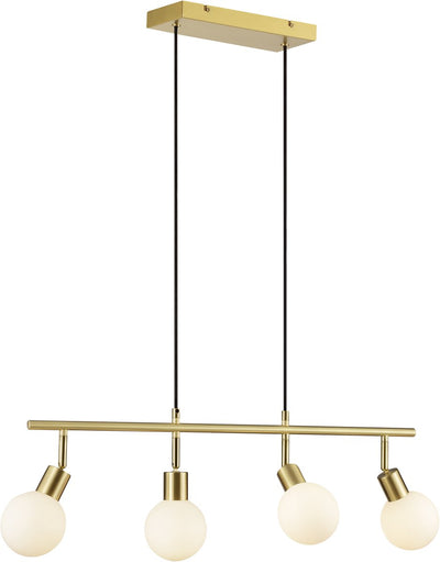Brilliant jorge - lampada a sospensione - 4 luci - g9 max 4x10w - ottone spazzolato bianco