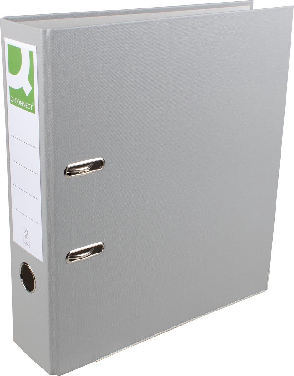 Carpeta Q-connect, para ft a4, de pp y papel, con borde protector, lomo de 8 cm, gris