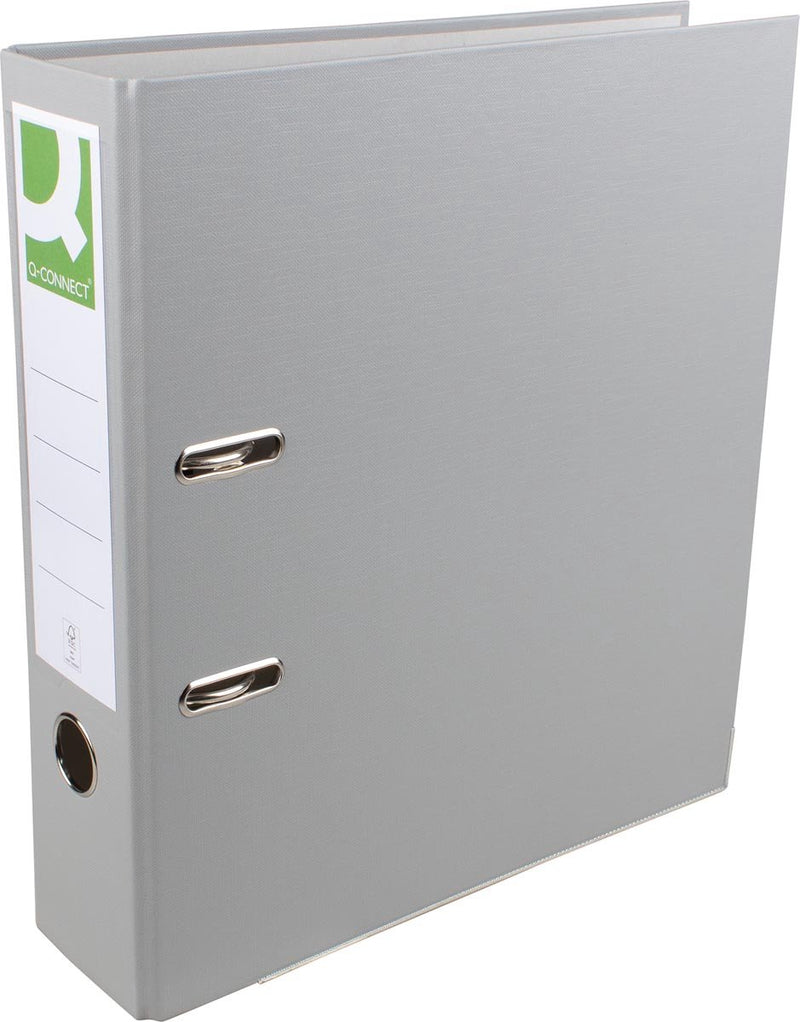 Carpeta Q-connect, para ft a4, de pp y papel, con borde protector, lomo de 8 cm, gris