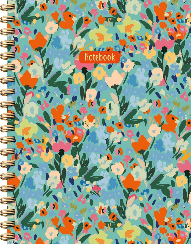 Painted florals spiraalboek groot (lijnen) painted florals notebook carnet à spirale (ligné)