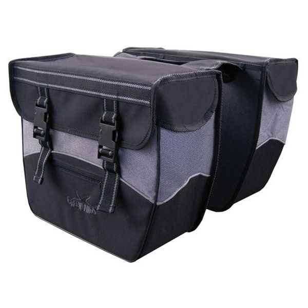 Borsa della Groenlandia doppia in bianco e nero. Dimensioni 35x31x14cm. Contenuto totale 34L