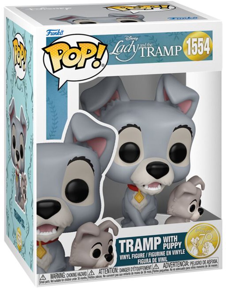 Funko susi strolch vagabondo con cucciolo in vinile figura 1554 unisex pop! - multicolore - standard