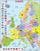 Larsen carte politique de l'europe – puzzle – europe – pays et drapeaux – puzzle éducatif pour enfants – 48 pieces – fabriqué en norvège – pieces extra épaisses de 2.5 mm – plateau with fixed plate