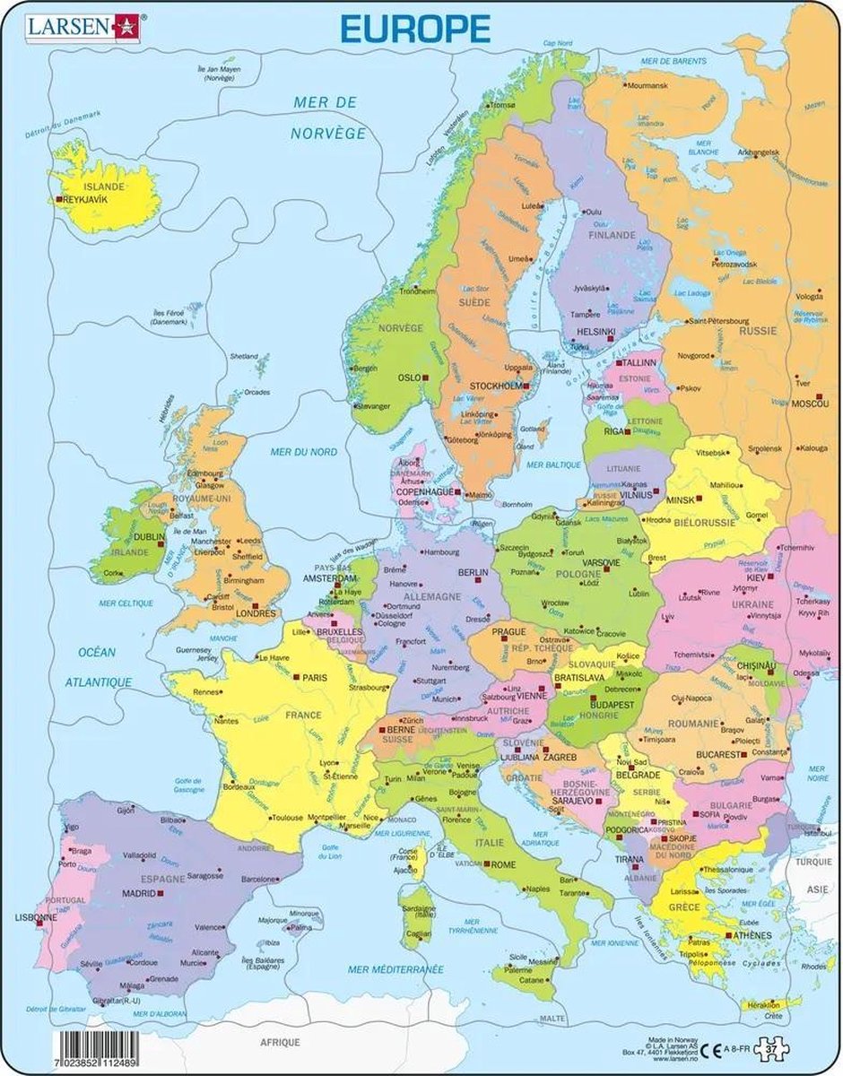 Larsen puzzle maxi les pays de l'europe (en français) - 48 pièces