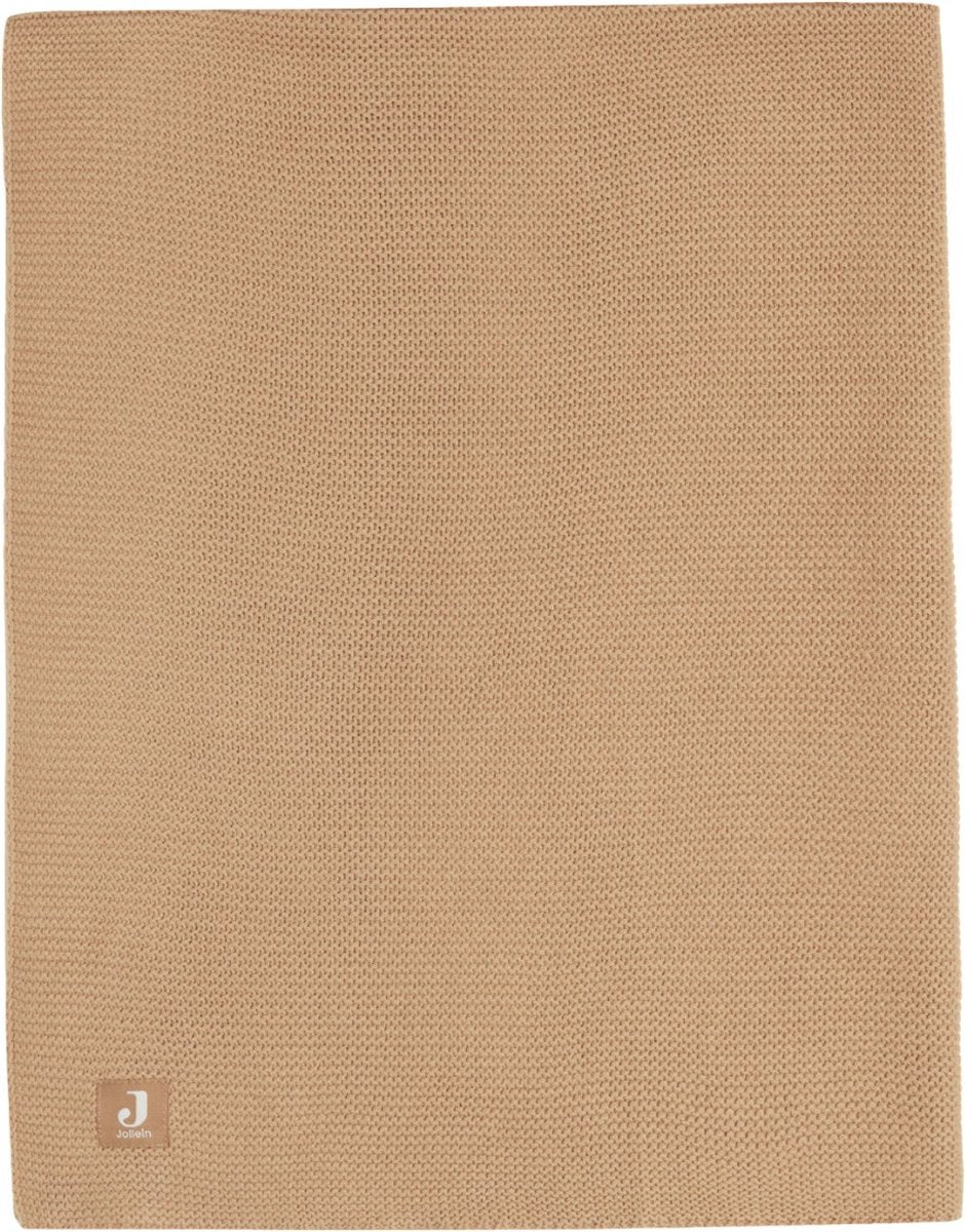 Jollein coperta per culla 75x100 cm maglia basic - biscotto