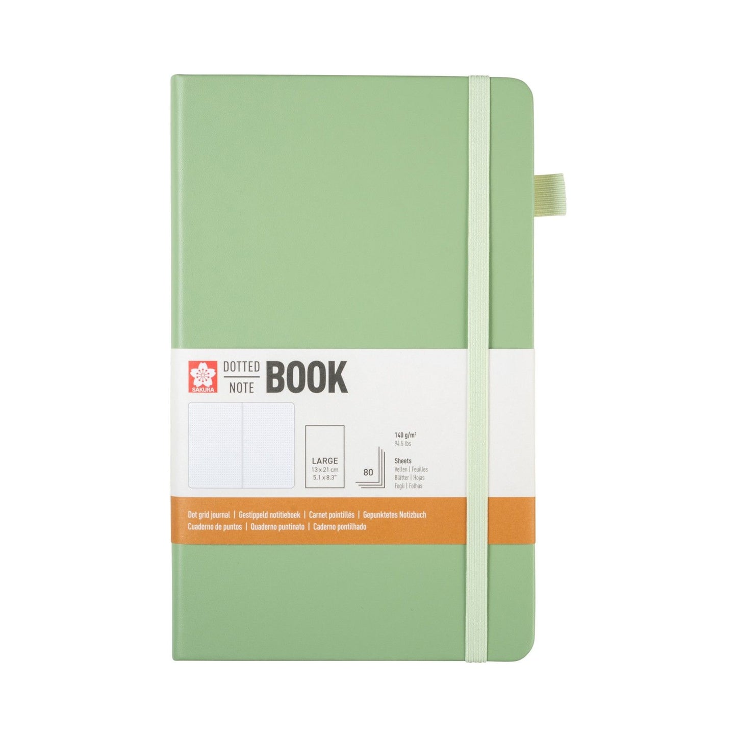 Sakura • notebook dotted 13x21cm pale patina