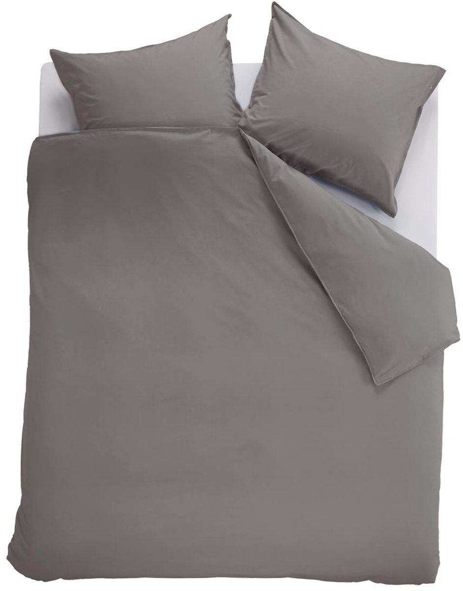 Funda nórdica uni algodón Ambiante - liso - twin xl - 260x200 220 cm - gris