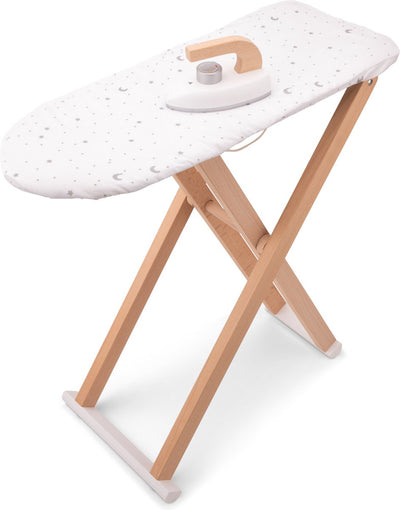Woet ® tabla de planchar de juguete de madera con plancha - tabla de planchar plegable para niños - fsc - juego de rol doméstico - a partir de 3 años