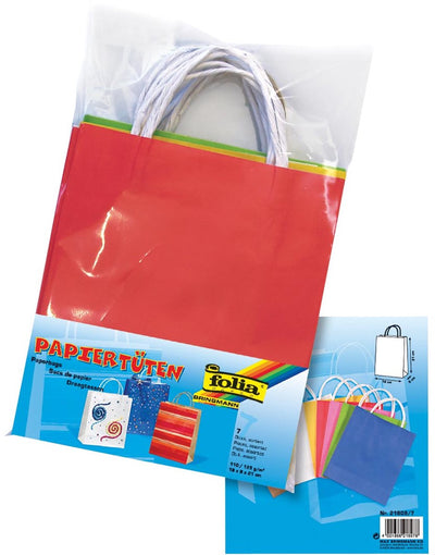 Bolsa de regalo Folia tamaño 18 x 8 x 21 cm, paquete de 7 piezas