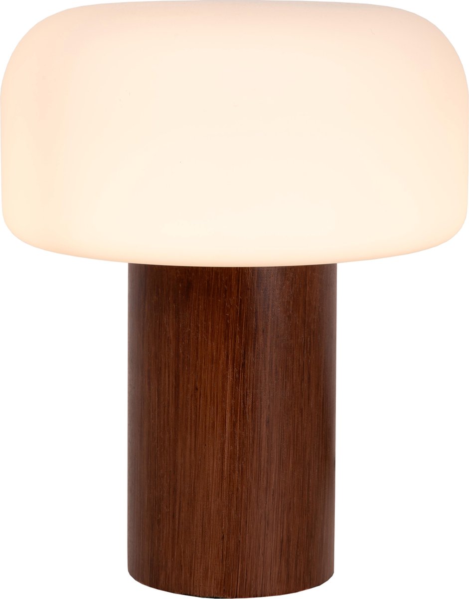 Lucide kenan - lámpara de mesa - ø 22 cm - 1xe14 - aspecto madera oscura - japandi